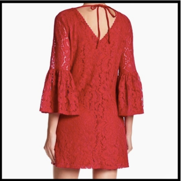 Laundry Shelli Segal A-line Red Lace Mini Dress - Picture 2 of 8